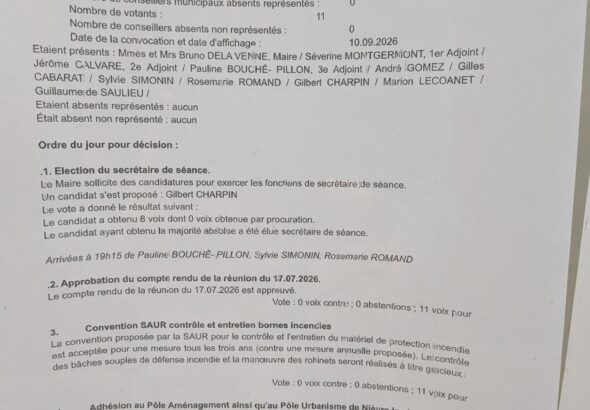 2026-09-14 - LLB - Compte rendu de la séance du conseil municipal - Page 1